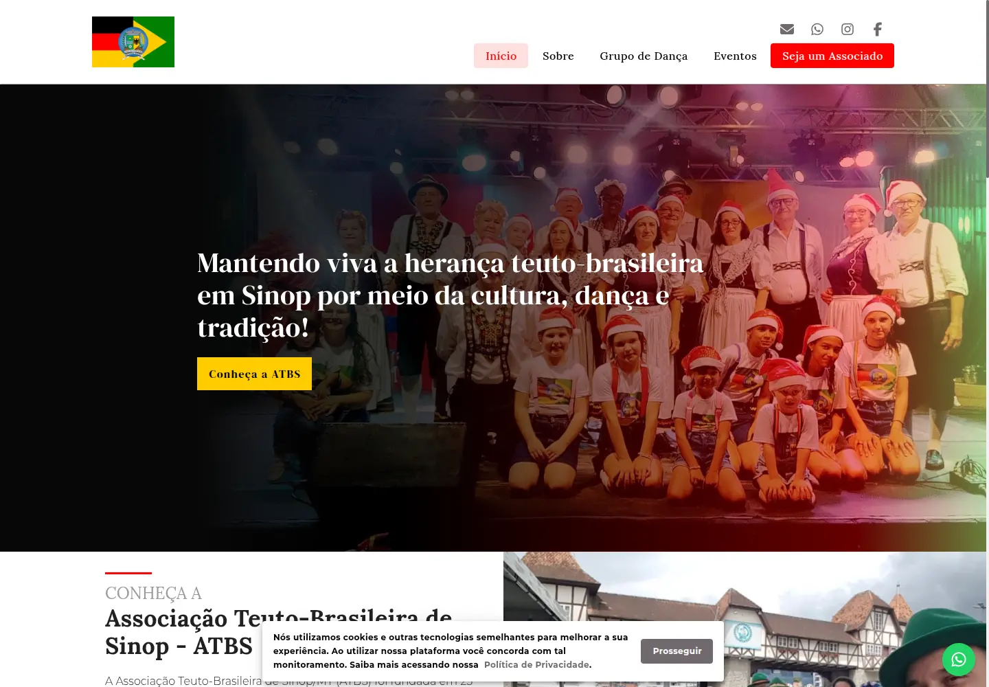 Site da ATBS desenvolvido pela Nimbou, com grupo de dança e cultura teuto-brasileira.